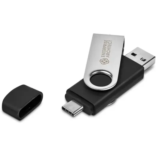 Shuffle Glint Flash Drive - 32GB Silver Branded